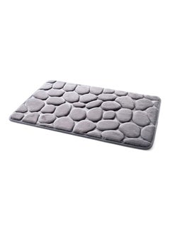 Buy 3-Piece Rectangular Bath Mat Set Grey in UAE