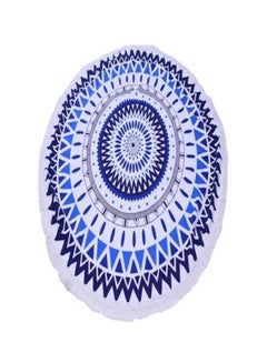 Buy Mandala Printed Beach Towel White/Blue/Grey in UAE