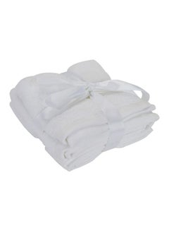 Buy 4-Piece Air Rich Face Towel Set White 30x30cm in UAE