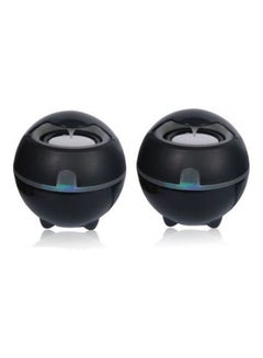 Buy 2-Piece USB Input Portable Mini Speaker Set S-999 Black in Saudi Arabia