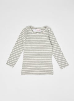 Buy Baby Striped Long Sleeve T-Shirt Grey in Saudi Arabia