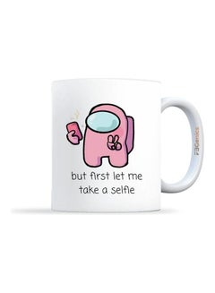 Buy Among Us Selfie Printed Coffee Mug White/Pink/Black in Egypt