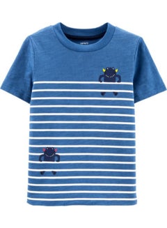 Buy Striped Monster Slub Jersey T-Shirt Blue/White in Saudi Arabia