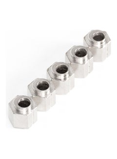 Buy 5-Piece Eccentric Nuts for 3D Printer V Wheel Aluminium Extrusion Silver in Saudi Arabia