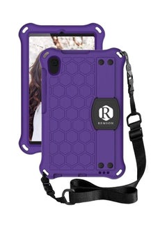 Buy Silicone Stand Smart Case Cover With Shoulder Strap For Samsung Galaxy Tab A Purple in UAE