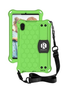 Buy Silicone Stand Smart Case Cover With Shoulder Strap For Samsung Galaxy Tab A Green in UAE
