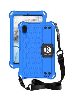 Buy Silicone Stand Smart Case Cover With Shoulder Strap For Samsung Galaxy Tab A Sky Blue in UAE