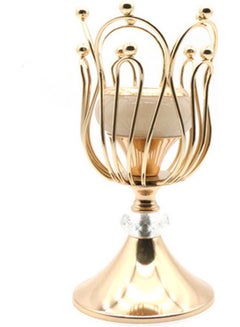 Buy Candle Holder Gold 16x8cm in Saudi Arabia