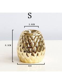 Buy Candle Holder Gold 8 X 8.5 X 3.8cm in Saudi Arabia