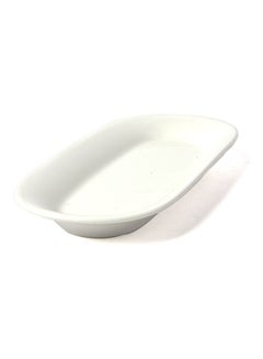 Buy Porcelain Serving Flat Oval Plate White 17cm in Saudi Arabia