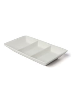Buy Porcelain Serving Plate White 8x15cm in Saudi Arabia