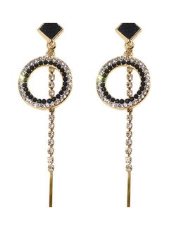 Buy 925 Silver Needle Circle Korean Asymmetric Long Tassel Earrings in Saudi Arabia