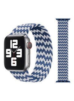 Buy Replacement  Braided Solo Loop Apple Watch Band for 45/44/42 mm Medium Blue/White in Egypt