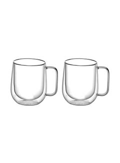 Buy 2-Piece Double Wall Glass Tumbler Set Clear in UAE