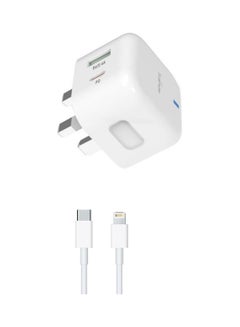 Buy Type-C And USB Dual Port Charger White in UAE