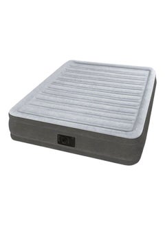 Buy Plush Airbed With Built-in Electric Pump Fabric Grey 152x33x203cm in Saudi Arabia