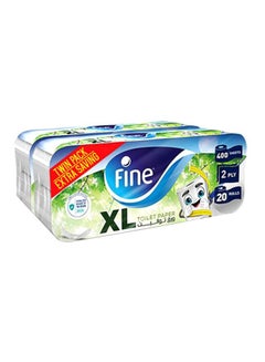 اشتري Toilet Paper Extra Long 400 Sheets 2 Ply / Pack Of 20 Rolls Multicolour 0.066 كغم في الامارات