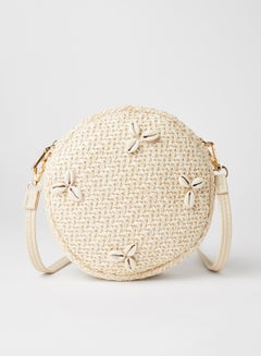 Buy Knitted Detail Crossbody Bag For Women Beige in UAE