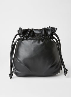 Buy Classic Drawstring Detail Bucket Bag For Women Black in UAE