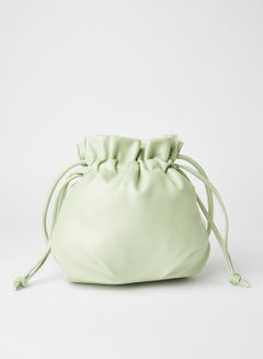 Buy Classic Drawstring Detail Bucket Bag For Women Green in UAE