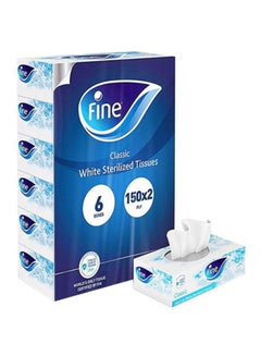 اشتري Facial Tissues Classic 150X2 Ply-Pack Of 6 Multicolour 0.04092 كغم في الامارات