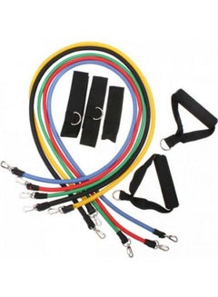 Buy 11-Piece Latex Resistance Bands Fitness Exercise Tube Rope Set Yoga Abs P90X Workout in Egypt
