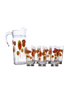 Buy 7-Piece Delta Wonderland Water Set Clear/Yellow/Orange 1.6Liters in UAE