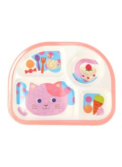 Buy Melamine Cartoon Cat Printed Feeding Plate in UAE