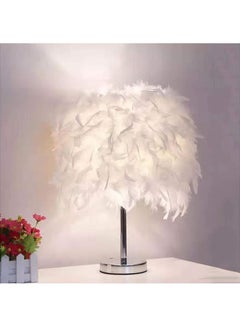 Buy LED Feather Detail Table Lamp White in Saudi Arabia