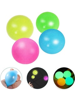 Buy 4-Piece Non- Toxic Silicone Stress Relieve Novelty Fluorescent Sticky Target Ball Set in Saudi Arabia