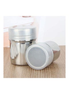 Buy Pack Of 2 Portable Stainless Steel Coffee Sifter Silver/White in Saudi Arabia