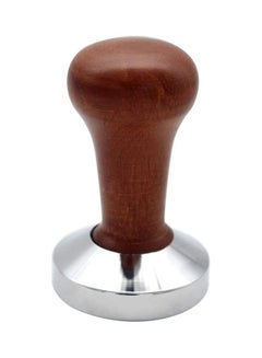 Buy Espresso Tamper Stainless Steel Base With Solid Wooden Handle Brown/Silver in Saudi Arabia