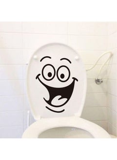 Buy Creative Diy Home Decor Stickers Smile Bathroom Toilet Stickers Decorative Wall Stickers Black 18*24cm in Egypt