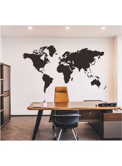 Buy Environmental Waterproof Removable Safety World Map Wall Stickers Selfadhesive Decorate With Bar Coffee House Dormitory Classroom Office Bedroom Living Room Decor Wallpaper Wall Decal Black 60*16cm in UAE