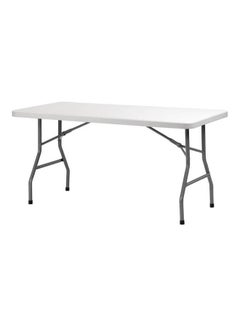 Buy Foldable Rectangular Table White/Black in Saudi Arabia