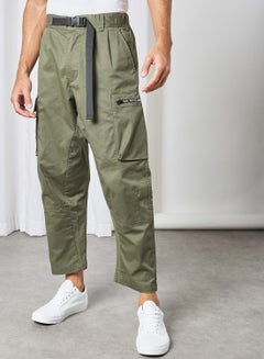 Buy Woven Relaxed Fit Pants Khaki in Saudi Arabia