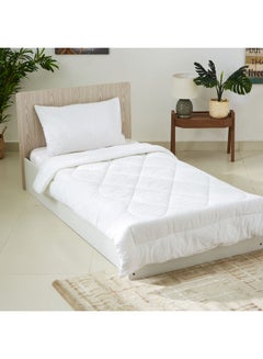 Buy Wellington Solid 2-Piece Comforter Set Cotton White 135 x 220cm in Saudi Arabia