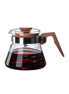 Buy Tea Pot With Wooden Handle Clear/Brown 10x11x11cm in UAE