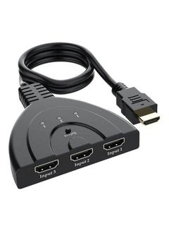 اشتري محول HDMI ومحول مقسم ذو 3 منافذ HDMI 3x1 مع كابل بدقة عالية الوضوح 1080P ومحول ثلاثي الأبعاد يدعم التلفزيون عالي الوضوح والبلو راي والدي في دي وجهاز بلايستيشن 4/ بلايستيشن 3 وإكس بوكس 360 وإكس بوكس ون/ ون S أسود في مصر