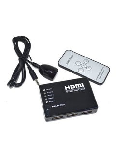 Buy Mini 5 Port 1080P Video Hdmi Switch Switcher Hdmi Splitter With Ir Remote Splitter Box Black/Silver in Egypt