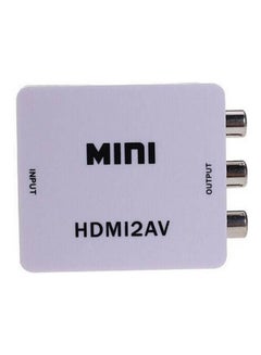 Buy Mini Hdmi2Av Support Ntsc And Pal Output Hd Video Converter Box Hdmi To Av/Cvbs L/R Video Adapter White in UAE