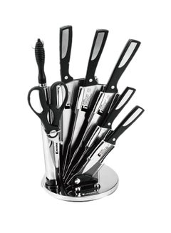 Buy 8-Piece Resa Stainless Steel Knife Set Black/Silver in UAE