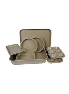 Buy 8-Piece Bake right Pro Carbon Steel Bake ware Set Greenish Gold Greenish Gold in UAE