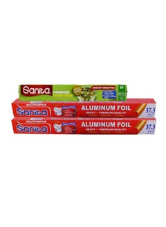 Buy Aluminum Foil Set 3 Piece Silver in Saudi Arabia