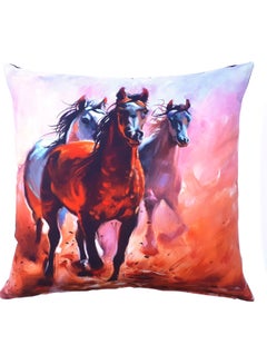 Buy Horses Collection Cushion Cover Multicolour 40x40cm in UAE