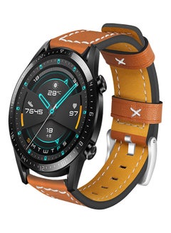 اشتري Replacement Leather Watch Band With Huawei Watch Gt 2/Honor Magicwatch 2 Brown في السعودية