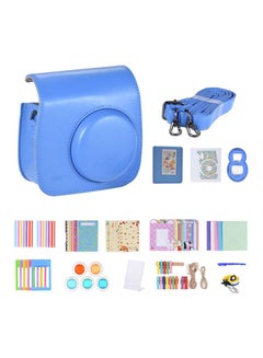 Buy 14 in 1 Instant Camera Accessories Bundle Kit For Fujifilm Instax Mini 9/8+/8 include Case/Strap/Sticker/Selfie Lens/5 Filter/Album/4 Kinds Film Frame/40 Corner Sticker/Corner Sticker/Pen Blue in Saudi Arabia