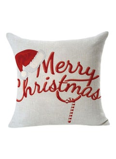 Buy Printed Cushion Cover White/Red in Saudi Arabia