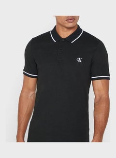 Buy Logo Tipped Polo Black in Saudi Arabia