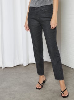 Buy Straight Fit Jeans Black Denim in UAE